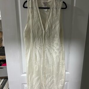 Chico's Cream Knit Sleeveless Duster. Size 2.